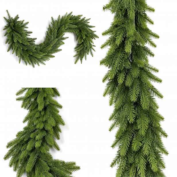 Vánoční Girlanda Zelená 200 cm jedle jako živá 100% Pe 3D