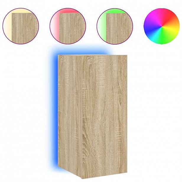 vidaXL Nástěnná TV skříňka s LED osvětlením dub sonoma 30,5x35x70 cm
