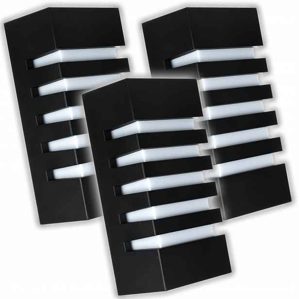 3x Zahradní Nástěnné Svítidlo Fasádní Lampa Černá Dekorativní Na Zeď