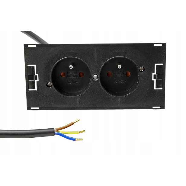 Bachmann Systém Due, 2x zásuvka Cz, černý, 2m kabel (929.002)