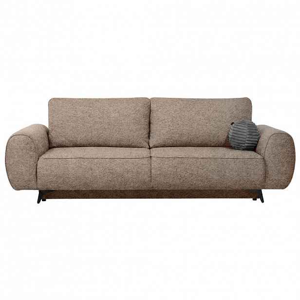 Beautysofa ROZKLÁDACÍ POHOVKA Vito, 3místná s úložným prostorem, systém DL, žinylková látka, hnědá