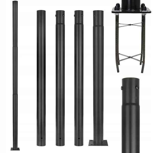 Osvětlovací Sloupek 4 M Ø58 MM Stožár Pro Pouliční Lampy Sloupek Kotvící Kolík M14