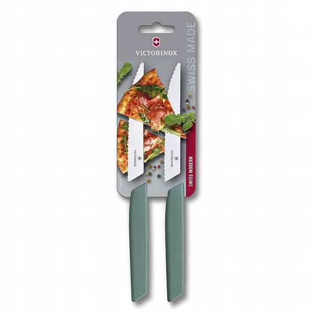Sada 2 steakových nožů Swiss Modern šalvějově zelená