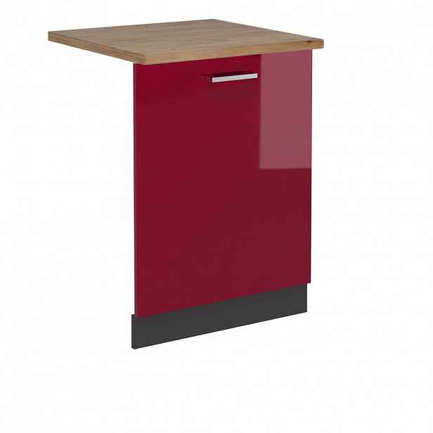 Vicco ČELNÍ PANEL MYČKY R-Line Červená vysoký lesk 60 cm , PD Dub