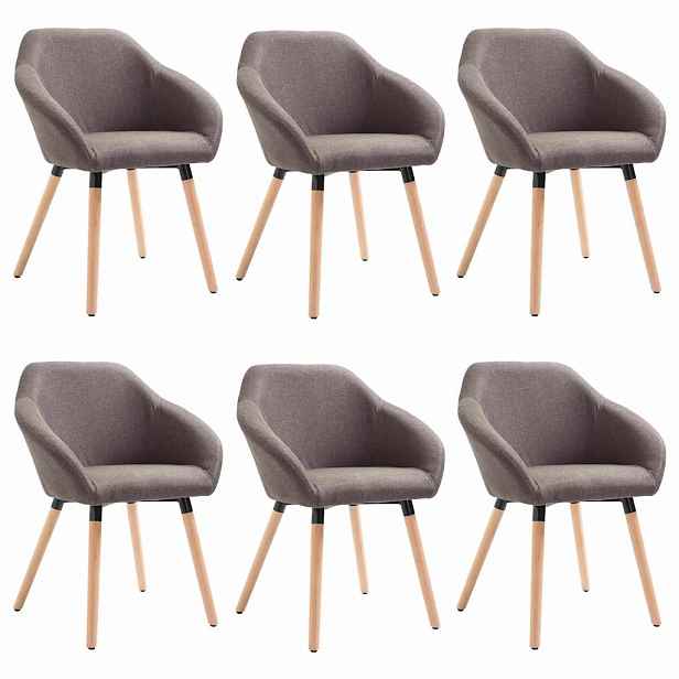 vidaXL Jídelní židle 6 ks taupe textil