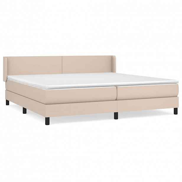 vidaXL Box spring postel s matrací cappuccino 200 x 200 cm umělá kůže