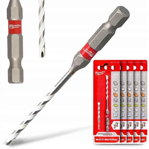 5 x Vrták 4 mm 100x45 Betonu Z Kovu Slinuté Dlažby H1-P