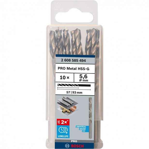 Bosch - Sada vrtáků do kovu, 5,6x93 mm, 10 ks 2608585494