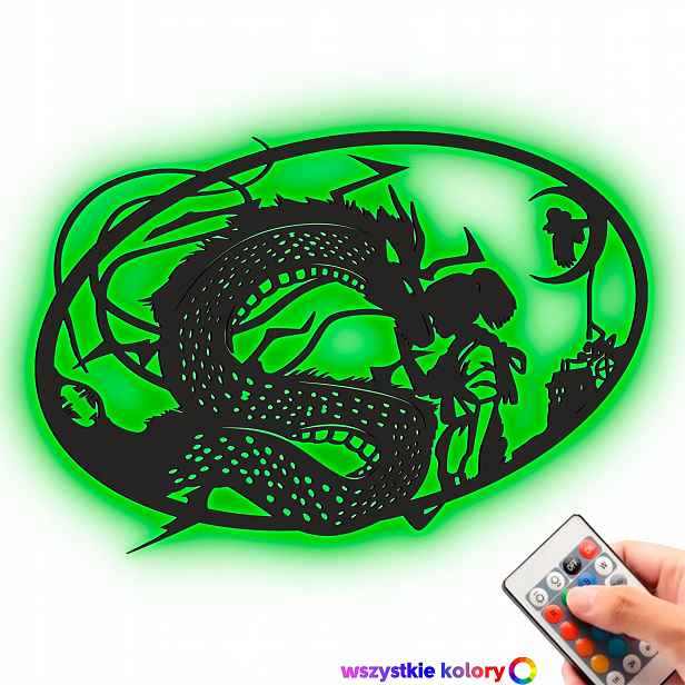 Dřevěný 3D obraz Anime Sen To Chihiro No Kamikakushi Noční Lampa Led XL