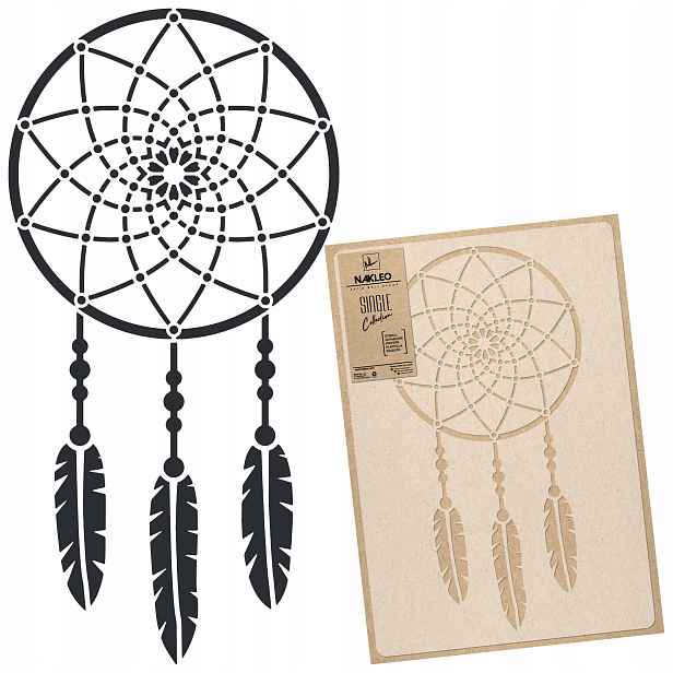 Malířská šablona Vícenásobná L 59x95 cm Vzor Boho Amulet Indie Lapač Snů