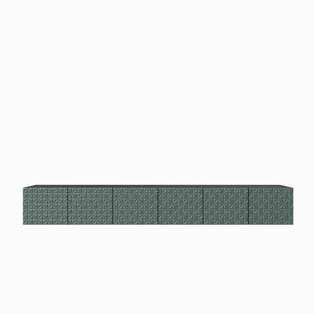 MASSENO ZÁVĚSNÝ TV STOLEK ROVA, 300/41/40 cm, černý /, zelený