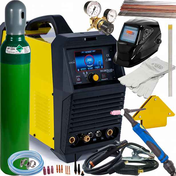 Tig svářečka hliníková Acdc Magnum 238 Pro LCD V2 200A Spot Puls Set 1