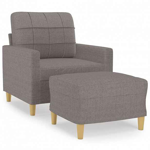 vidaXL Křeslo s podnožkou taupe 60 cm textil