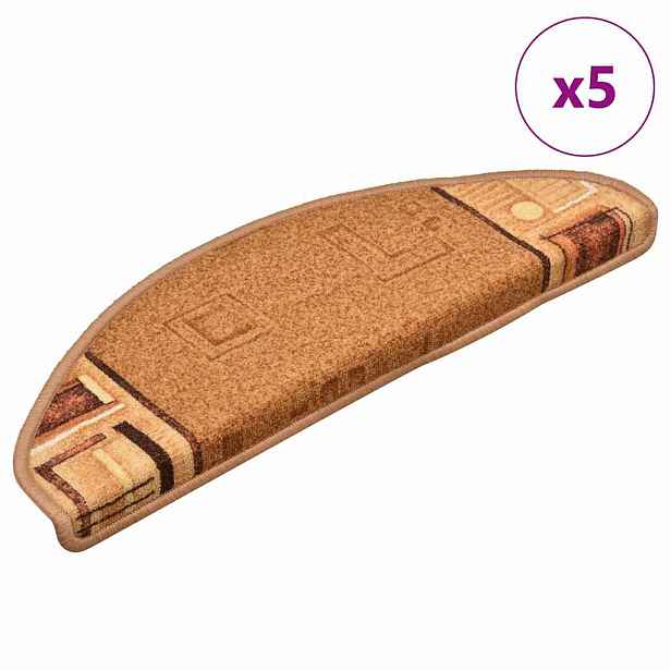 vidaXL Nášlapy na schody samolepicí 5 ks 65x21x4 cm béžové