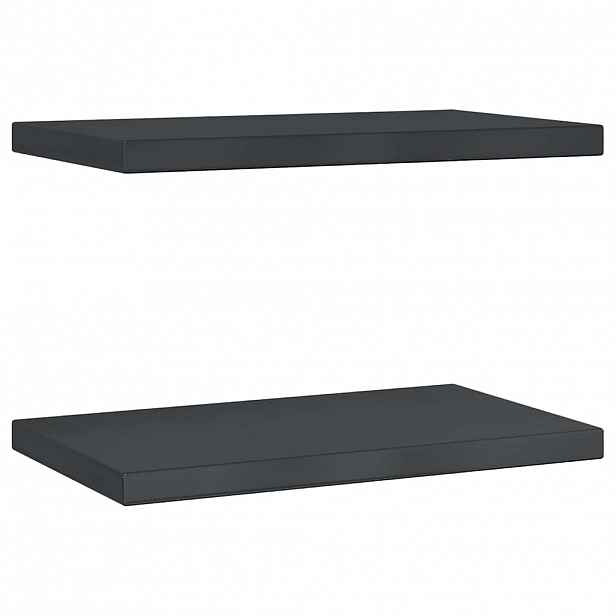 vidaXL Nástěnné police 2 ks 50 x 30 cm černé nerezová ocel