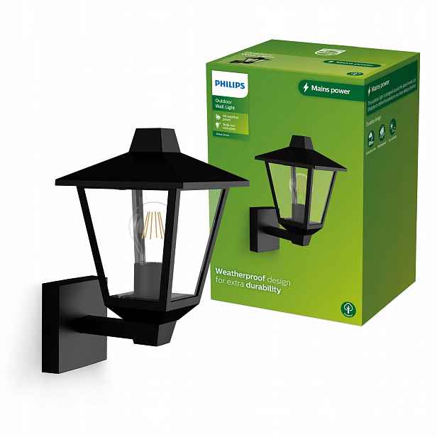 Zahradní nástěnné svítidlo Fasádní venkovní lampa Lampa E27 IP44 Philips