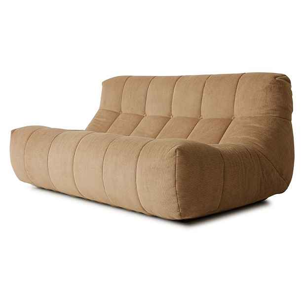 Hnědá manžestrová pěnová lenoška Lazy Lounge L - 158*105*75 cm   HKLIVING