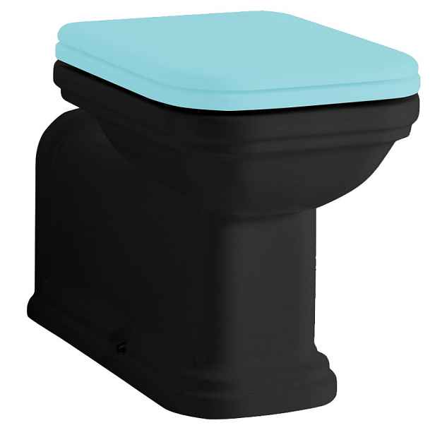Kerasan WALDORF WC mísa stojící, 37x65cm, spodní/zadní odpad, černá mat