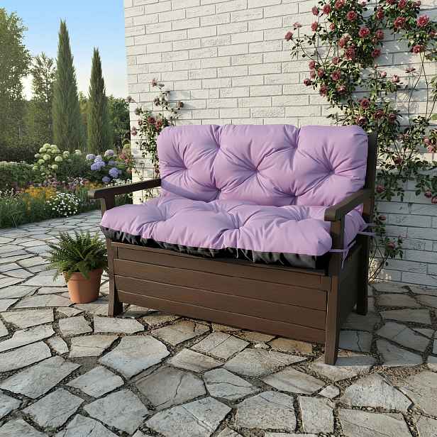 Prošívané sezení JONAS color 30 LILA různé rozměry, polstr na zahradní lavici - sedák s opěrkou, Mybesthome Rozměr: 150x60x50 cm