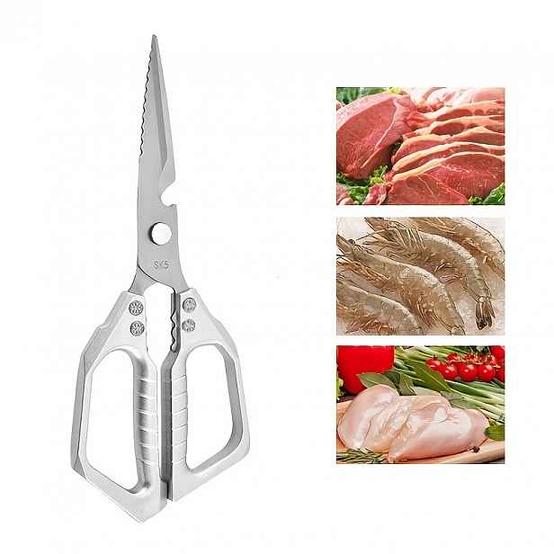 TEMU Ultra ostré kuchyňské nůžky, kuchařské nůžky na maso, kuře, ryby, drůbež, bylinky, pečení, pohodlný úchop, ostré nepřilnavé nůžky, restaurační a