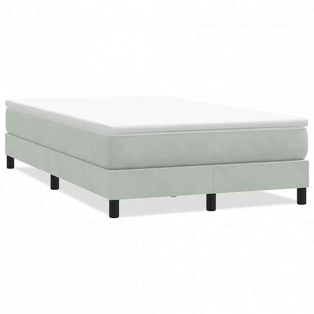 vidaXL Postel Box Spring bez matrace světle šedá 120x210 cm samet