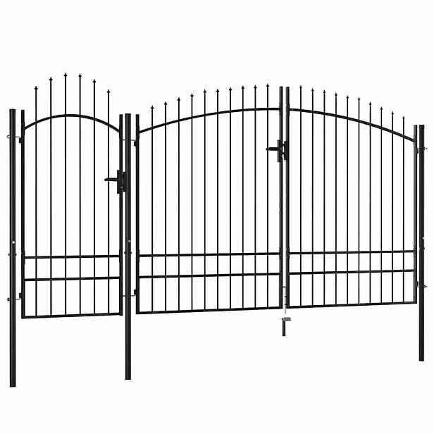 vidaXL Zahradní brána Woerden ocel 1,95 x 4 m černá