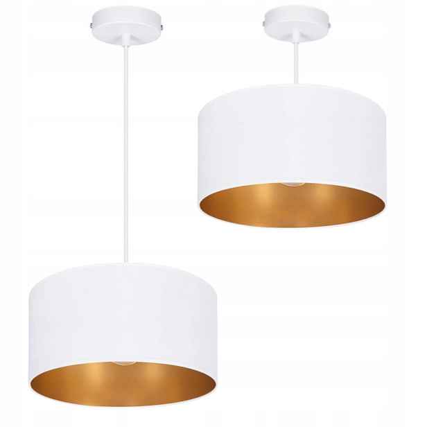 Závěsná Lampa Lustr Válec Stínidlo Zlato Zlatá