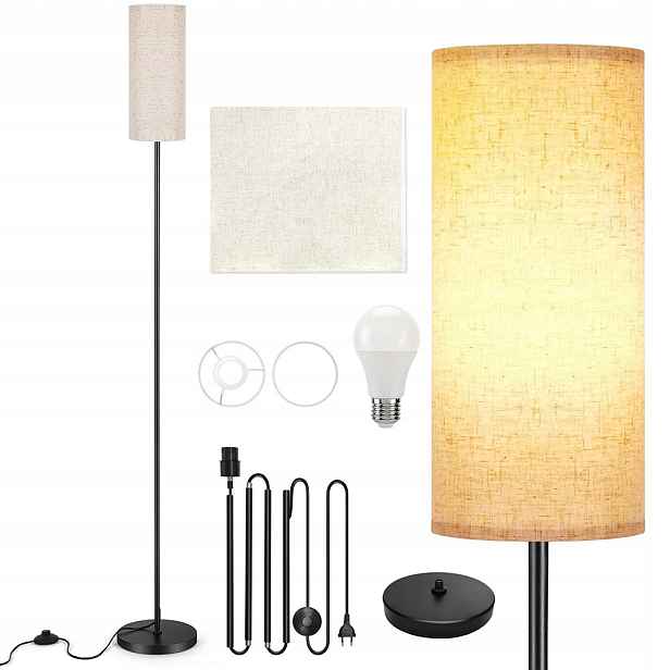 Stojací lampa na čtení E27, podlahová, 175 cm