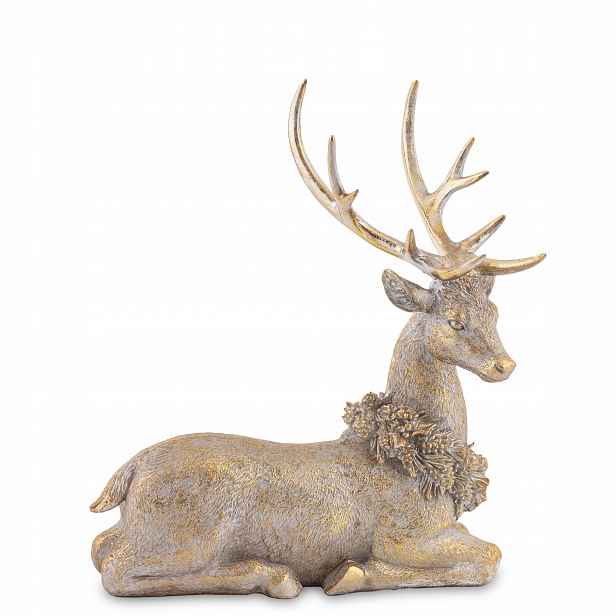 Figurka sob Antique z plastu, hnědá, 30 x 26,5 x 16,5 cm