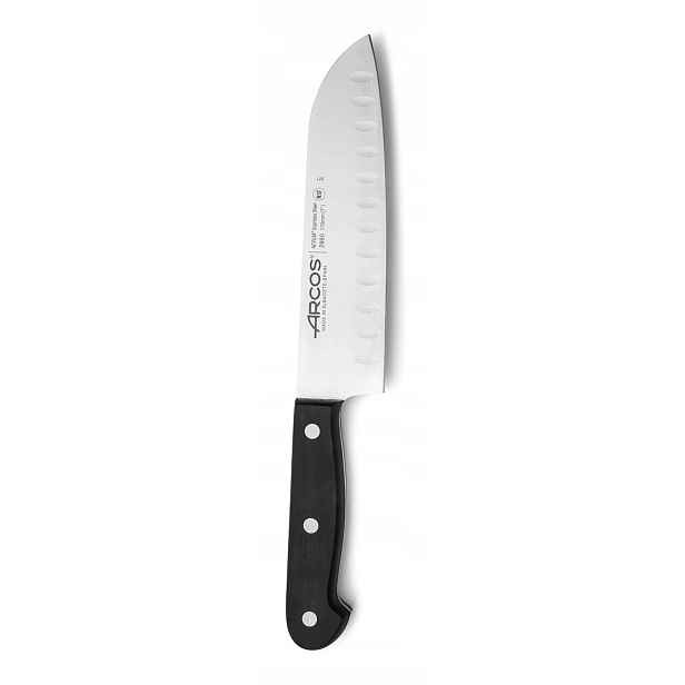 Nůž Santoku Arcos Universal Kulový brusný nůž 17 cm Černý