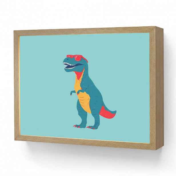 OnlyWow NÁSTĚNNÁ LAMPA S AKUMULÁTOREM Dinosaurus - Modrá - Sluneční brýle 40x30 cm