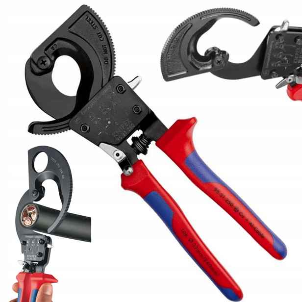 Ráčnové nůžky Knipex 95 31 250 Nůžky Na Kabely 250