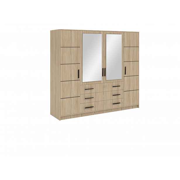 Šatní skříň Bali D 240 cm - Dub sonoma Barva korpusu: Dub - sonoma