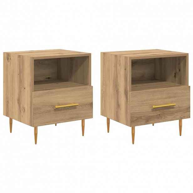 vidaXL Noční stolek 2 ks Hnědá 40 x 35 x 47,5 cm Kompozitní dřevo
