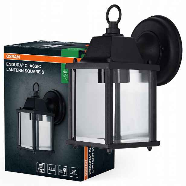 Zahradní nástěnné svítidlo Fasádní lampa Venkovní lampa E27 Černá IP43 Osram