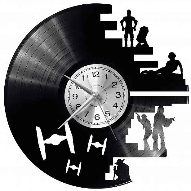 Star Wars Dárek Originální dekorace do domu Hodiny z vinylové desky