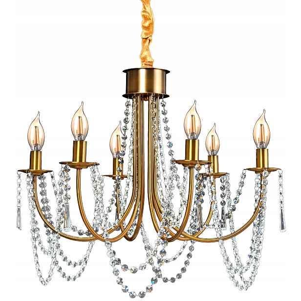 Závěsná Křišťálová Lampa Lustr Zlatý Svícen Do Obývacího Pokoje Nad Schody