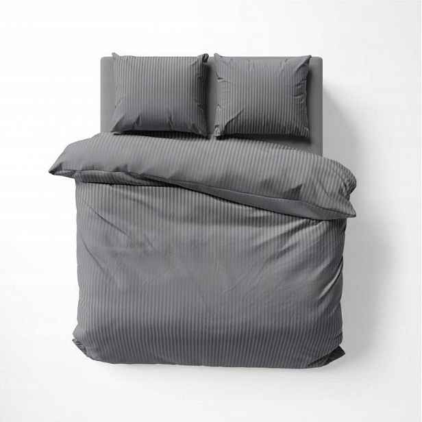 Hotelové Povlečení Damašek 200/220 2x 70/80 bavlna na zip grafit