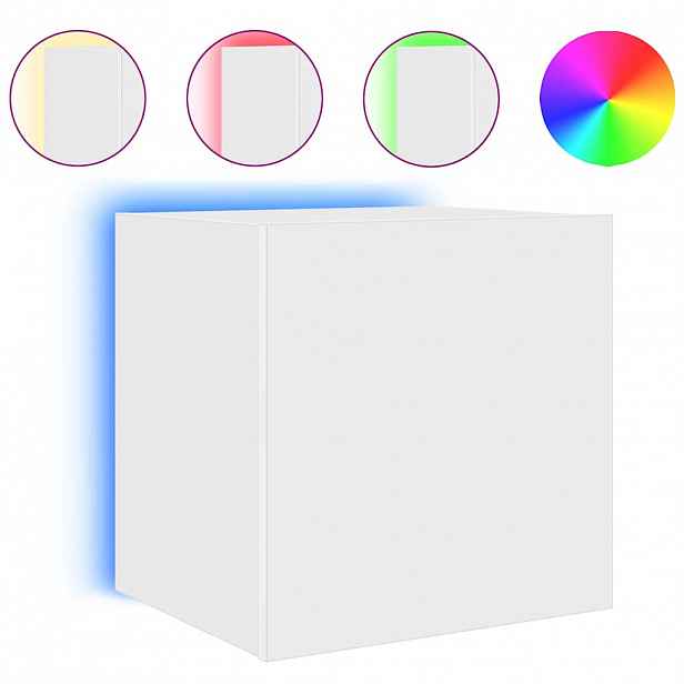 vidaXL Nástěnná TV skříňka s LED osvětlením bílá 40,5 x 35 x 40 cm
