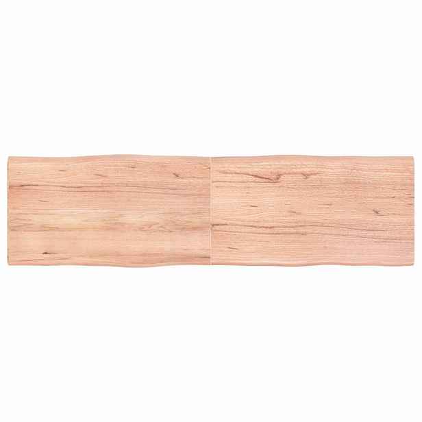 vidaXL Stolní deska hnědá 180x50x(2-4)cm ošetřený dřevo živá hrana