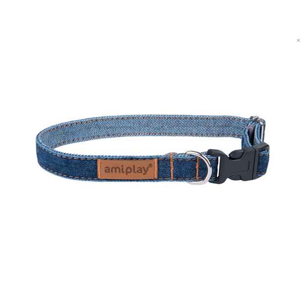 Obojek pro psy nastavitelný JEANS tmavě modrá velikost S, M, L, XL Rozměr: S - 20-35x1,5 cm