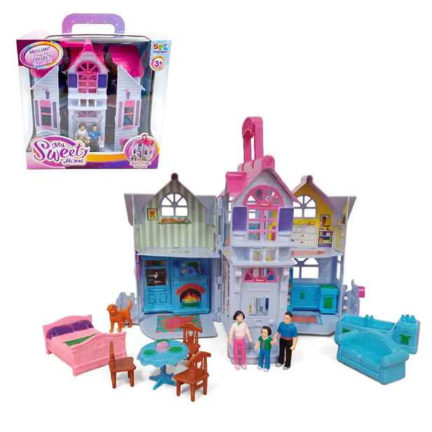 Toybit Domeček pro panenky OHTB2651 – s nábytkem a figurkami