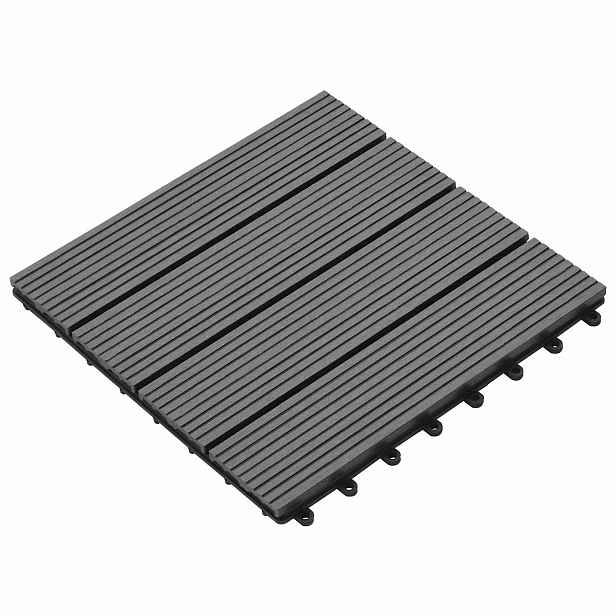 vidaXL Dlažba na terasu 11 ks Šedá 30 x 30 cm WPC