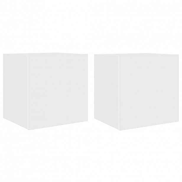 vidaXL Nástěnné TV skříňky s LED osvětlením 2 ks bílé 40,5x35x40 cm