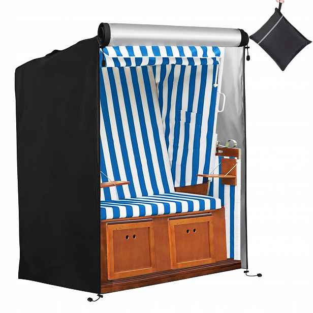 Obal Na Plážový Koš 420D 135*105*175/140 Cm Voděodolný Černý XXL