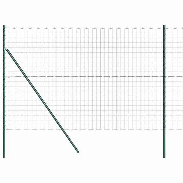 vidaXL Euro plotové kotvení 10 x 1,6 m Ocel potažená PVC Zelená