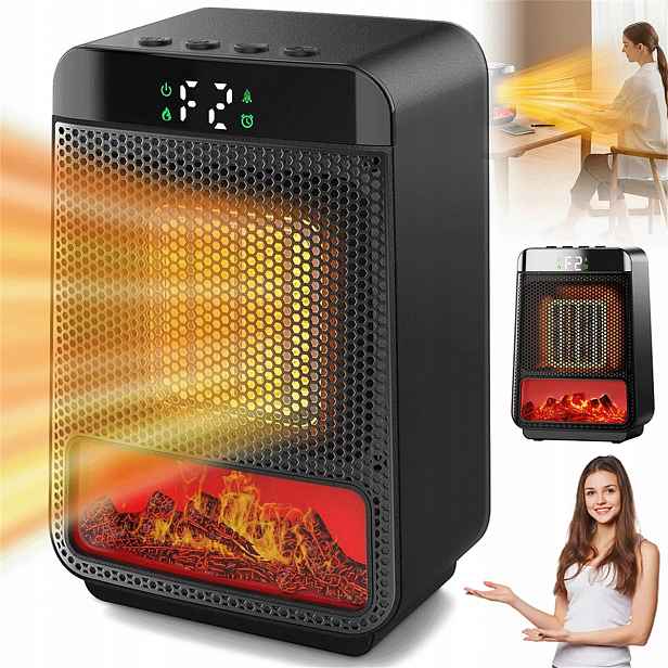 Elektrický Ohřívač S Inteligentním 3D Digitálním Displejem A Plamenem