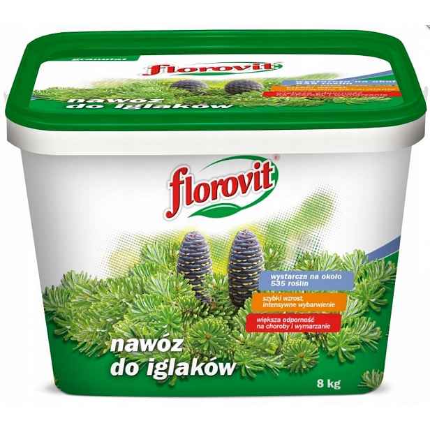 Hnojivo pro jehličnany Florovit 8kg granulované s železem, kbelík