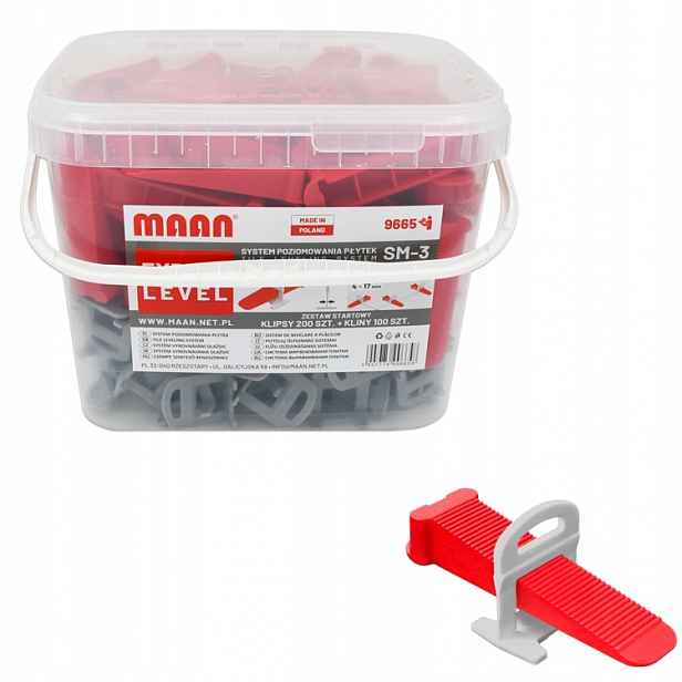 Sada pro pokládku dlaždic 4 – 17 mm klipy 2 mm 200 ks klínky 100 ks