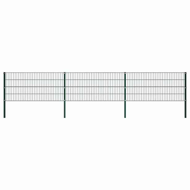 vidaXL Plotový panel se sloupky železný 522 x 80 cm zelený